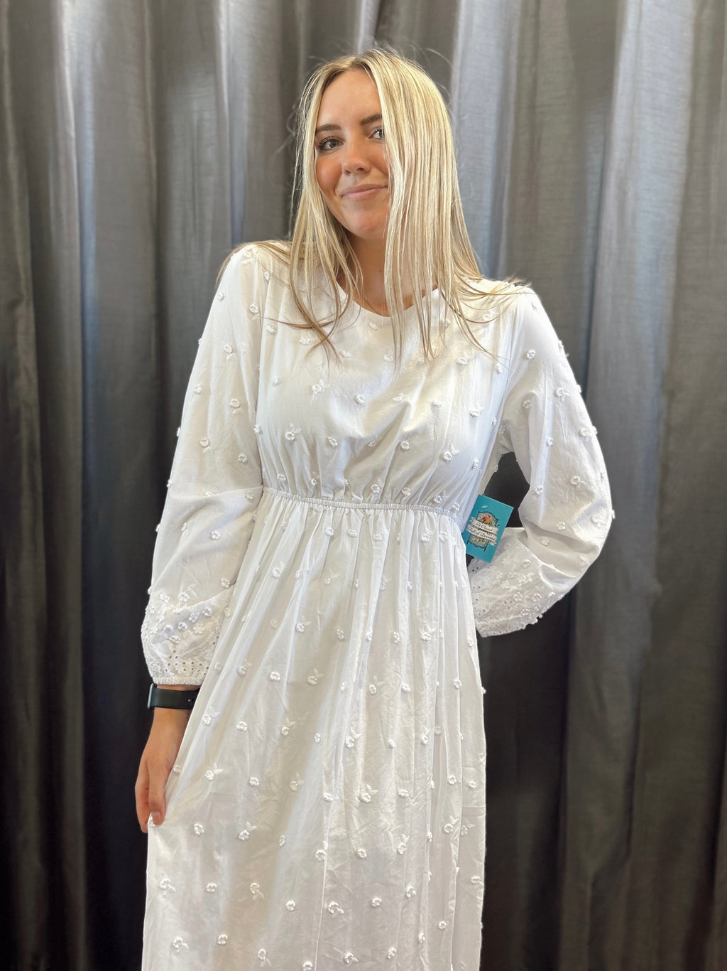 Marigold Modest Temple Dress in White